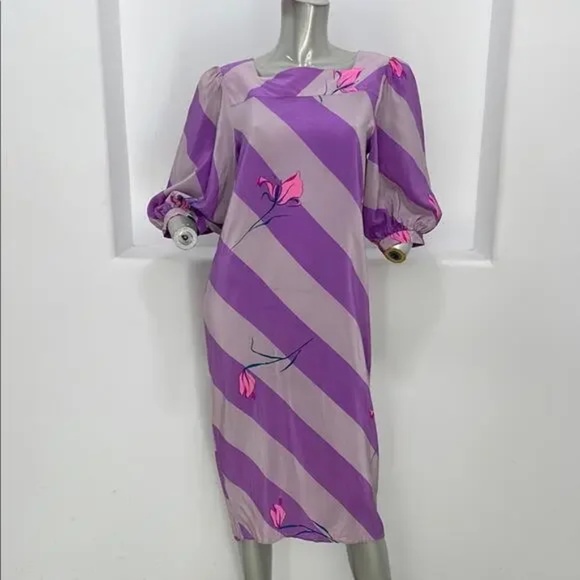 Vintage Valentino Silk Sheath Dress size 8 - Picture 4 of 10